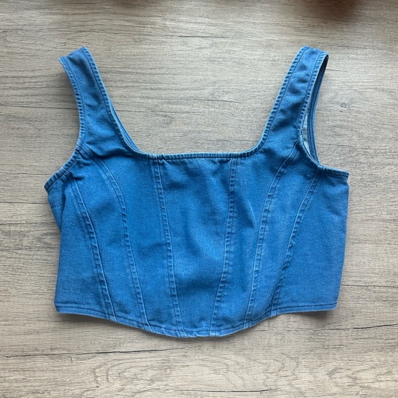 Denim Corset Tank - Picture 1 of 2